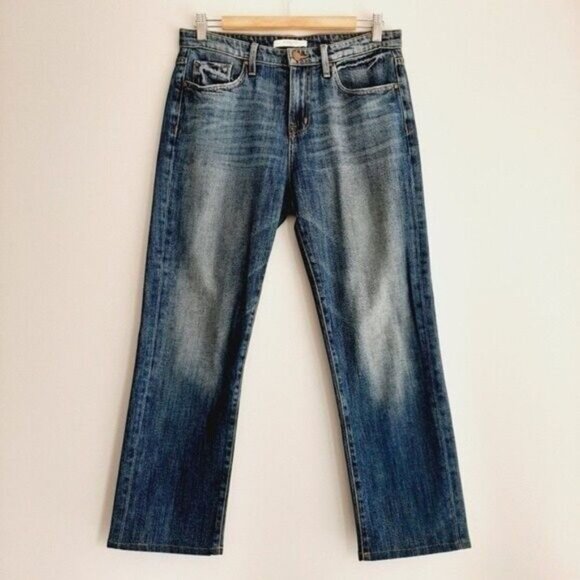 FIDELITY DENIM Taylor Straight Crop Jeans in Victorian Blue Sz 27 - Picture 2 of 10